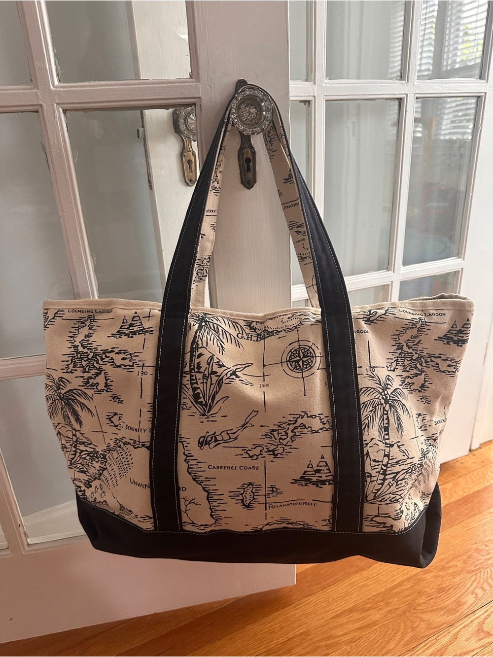 GH Bass - Large Canvas Tote Bag - Nautical Print
